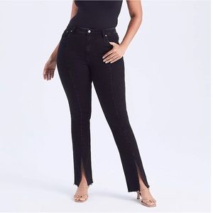 High Rise Skinny Jeans with Front Vent